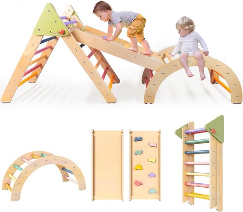 Wooden pikler climber - 3-in-1,