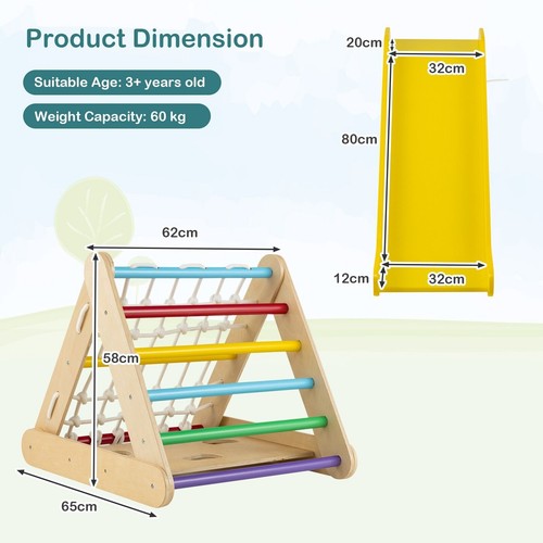 Triangle climbing set wooden - climbing,