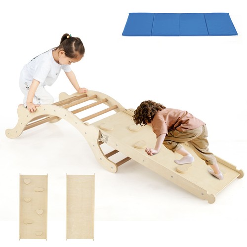 Gymax wooden climber - 3-in-1,